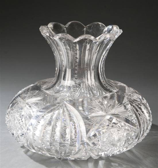 Appraisal: Hawkes cut glass compote and centerpiece vase Early th century