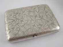 Appraisal: A Russian silver cigarette case a star of David engraved