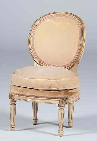 Appraisal: Louis XVI Style Slipper Chair Europe th century A Louis