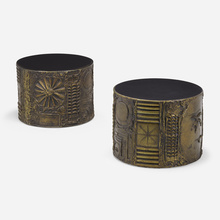 Appraisal: Adrian Pearsall OCCASIONAL TABLES PAIR Craft AssociatesUSA c bronzed resin