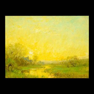 Appraisal: Alexis Fournier Evening Gold Oil On Board Newcomb in Maclin