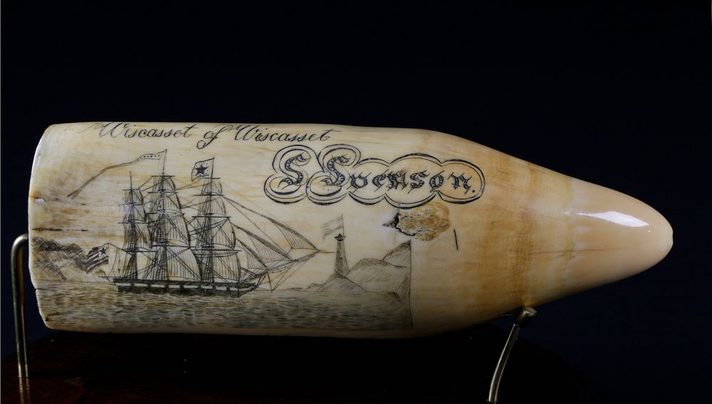 Appraisal: Scrimshaw Sperm Whale Tooth - The Wiscasset of Wiscasset circa