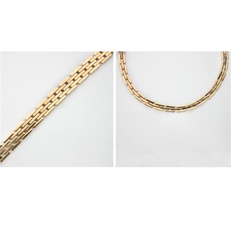 Appraisal: Gold Link Necklace and Bracelet Estimate -