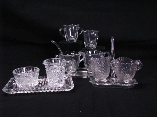 Appraisal: Group of Pattern Glass Cream amp Sugar Sets including four