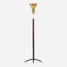 Appraisal: Jules Leleu FLOOR LAMP France c lacquered wood brass brass-plated