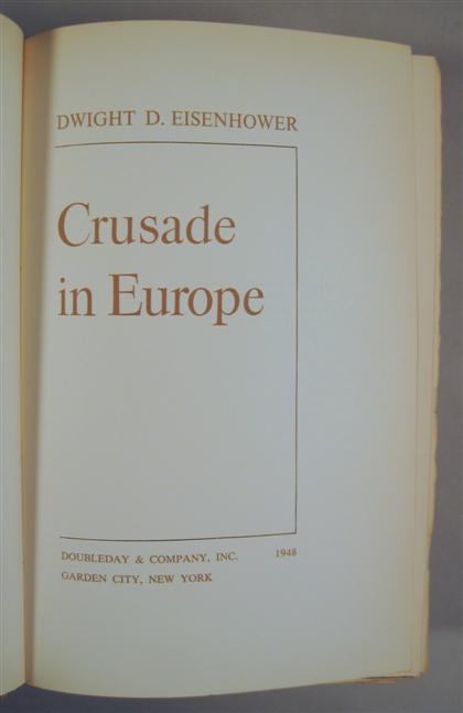 Appraisal: vol Eisenhower Dwight D Crusade in Europe Garden City First