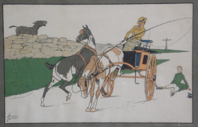 Appraisal: Thackeray Edwards a collection of three prints concerning horses for