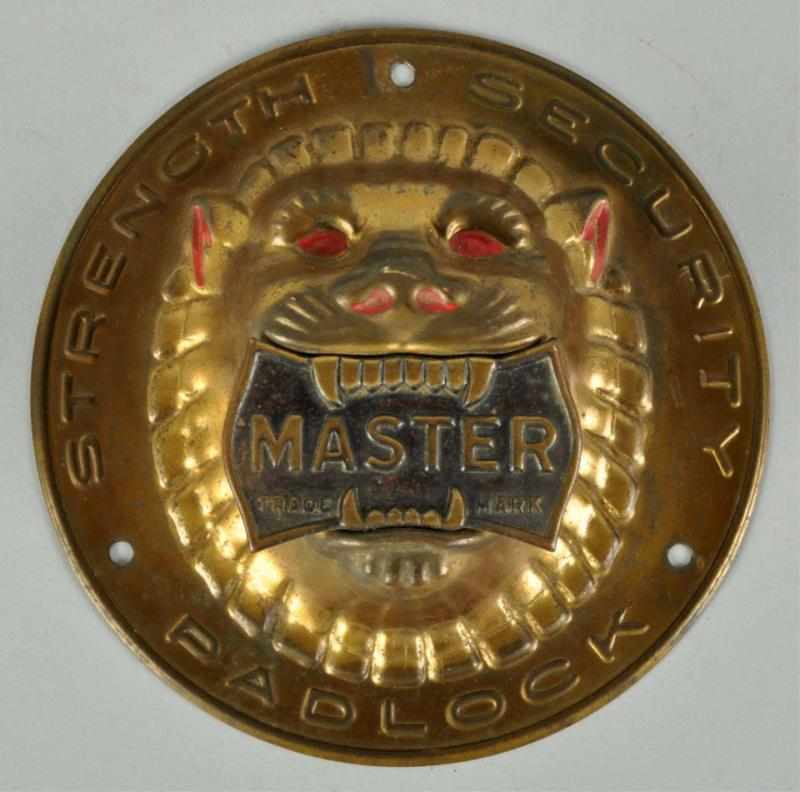 Appraisal: Metal Die-Cut Padlock Sign for Master Locks Description Appears to