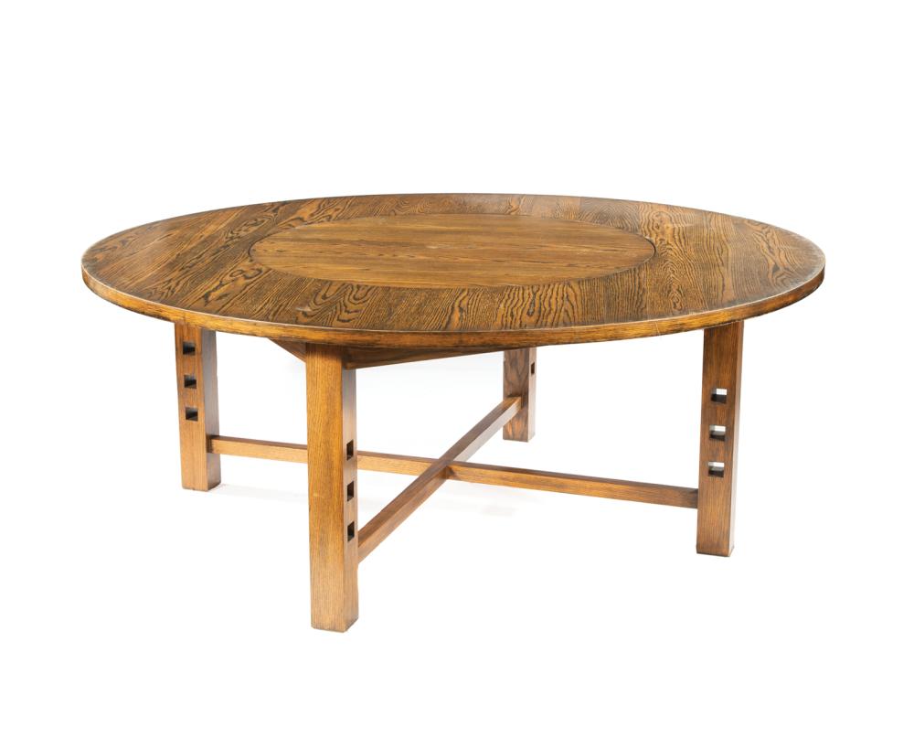 Appraisal: American Studio Oak Dining Table designed by Peter McCarthy Long