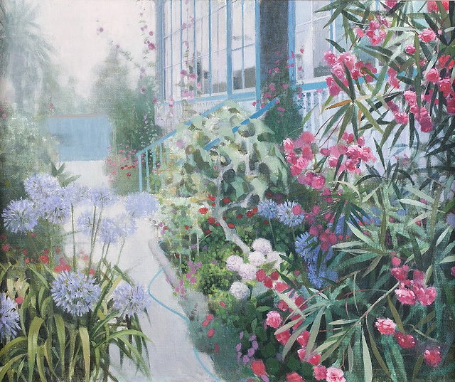 Appraisal: Gerald Mynott British b English Garden Tangieroils on board cm