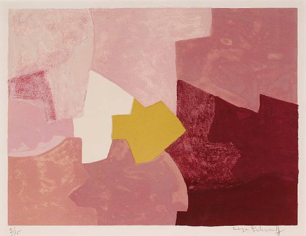 Appraisal: Serge Poliakoff Russian - Composition rose R Lithograph in colors