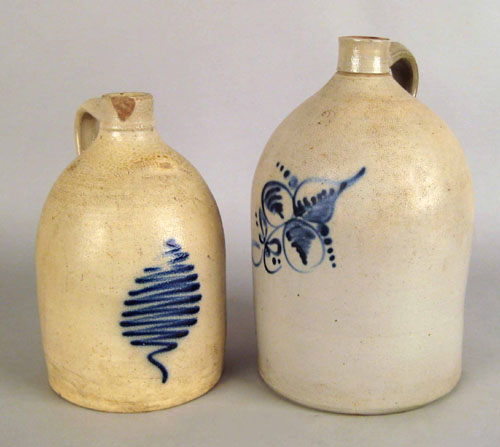 Appraisal: Two cobalt decorated stoneware jug th c one impressed N