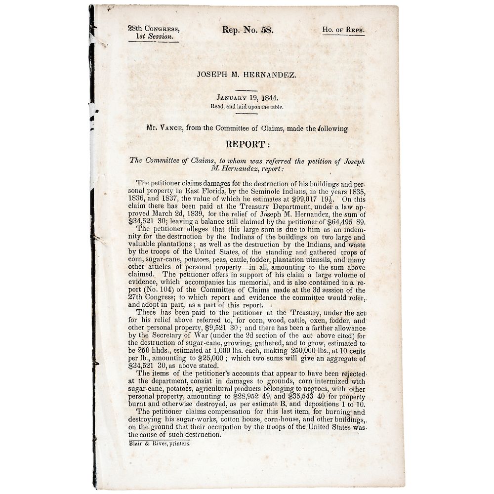 Appraisal: -Dated U S Government Imprint Report No Post-Revolutionary War to