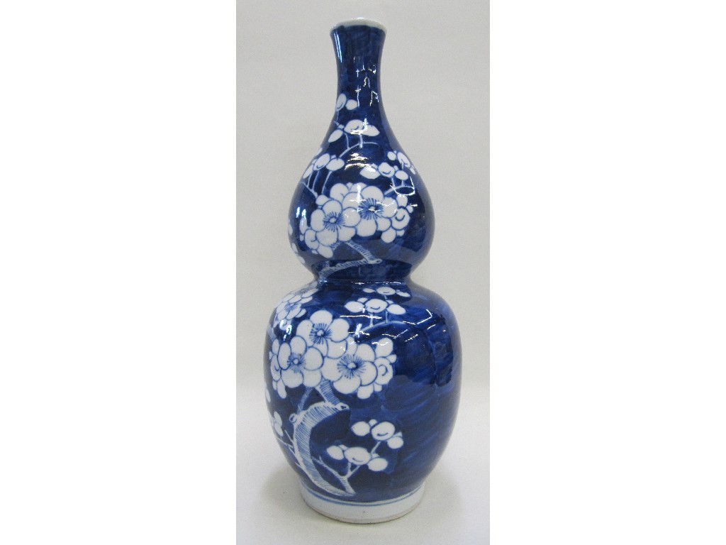 Appraisal: Chinese blue and white prunus double gourd vase - four