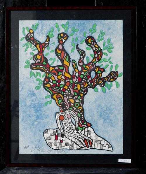 Appraisal: SAINT PHALLE NIKI DE Tree of life Lithograph Signed lower