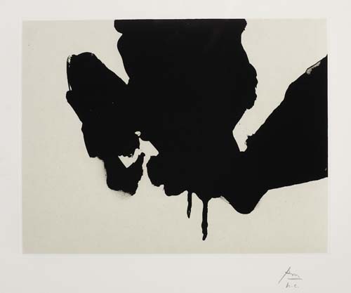 Appraisal: ROBERT MOTHERWELL Untitled Lithograph on handmade Japanese Ganpi paper appliqu