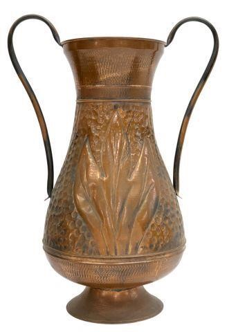 Appraisal: Large copper baluster-form vessel could be used as an umbrella