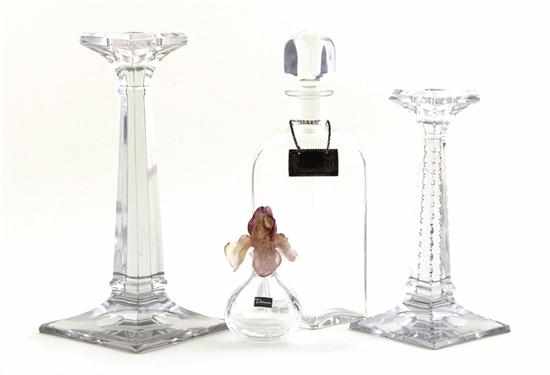 Appraisal: Daum Pate De Verre perfume bottle and other crystal iris