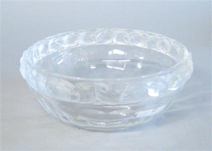 Appraisal: Lalique glass bowl th century Of circular form the rim