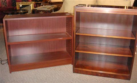 Appraisal: THREE SHELF OFFICE BOOKCASE AND TWO SHELF OFFICE BOOKCASE X