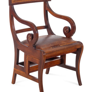 Appraisal: A Regency Mahogany Convertible Chair and Library Steps th Century