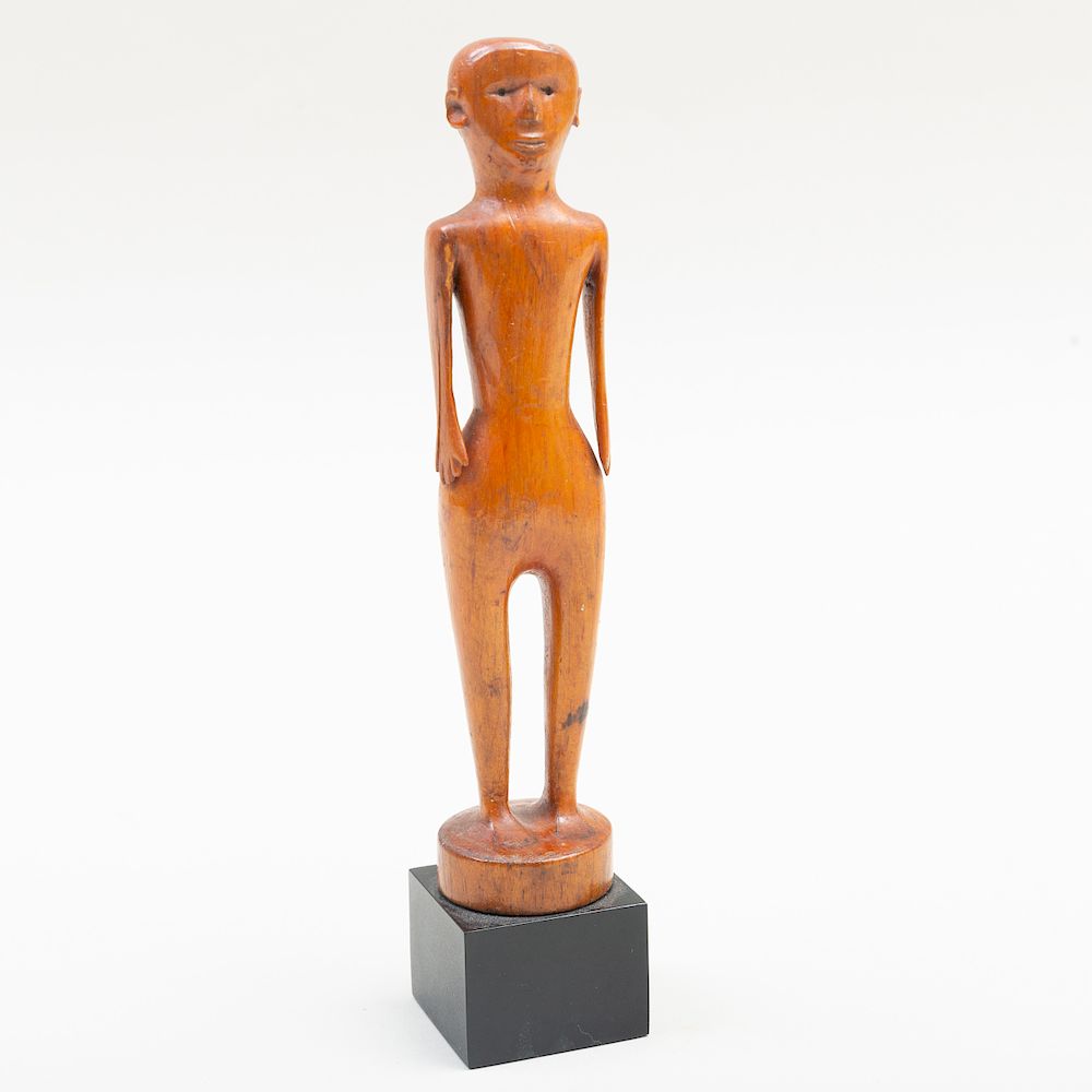 Appraisal: Small Primitive Carved Wood Model of a Standing Male Figure