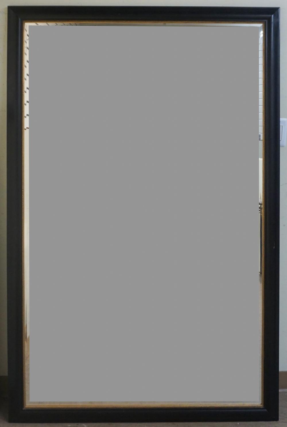 Appraisal: Parcel Gilt and Ebonized Fruitwood Frame Bevel Edge Mirror Frame