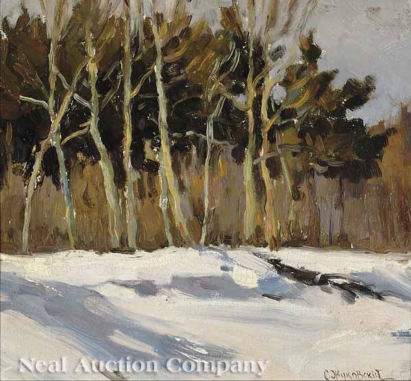 Appraisal: Stanislav Yulianovich Zhukovsky Polish Russian - Winter Day oil on