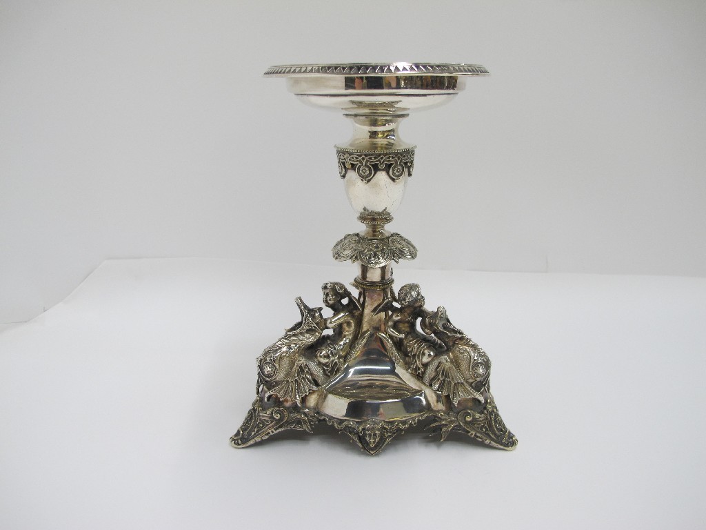 Appraisal: A silver plated centrepiece base