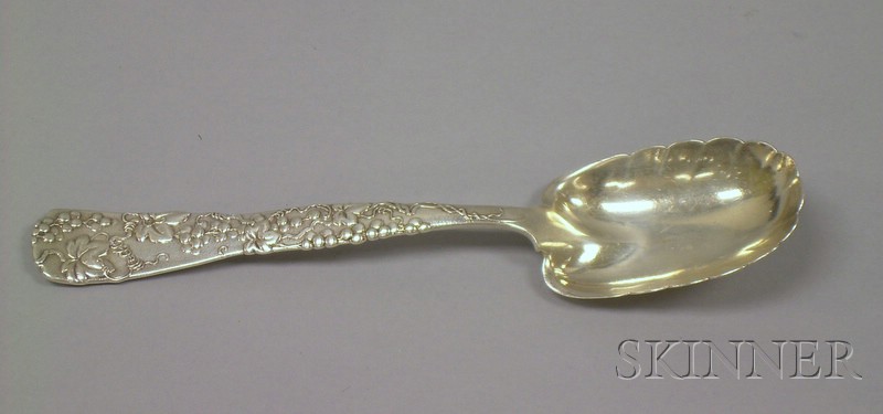 Appraisal: Tiffany Co Sterling Silver Berry Serving Spoon grapevine pattern and