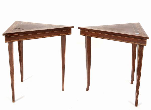 Appraisal: A set of three triangular occasional tables height in width