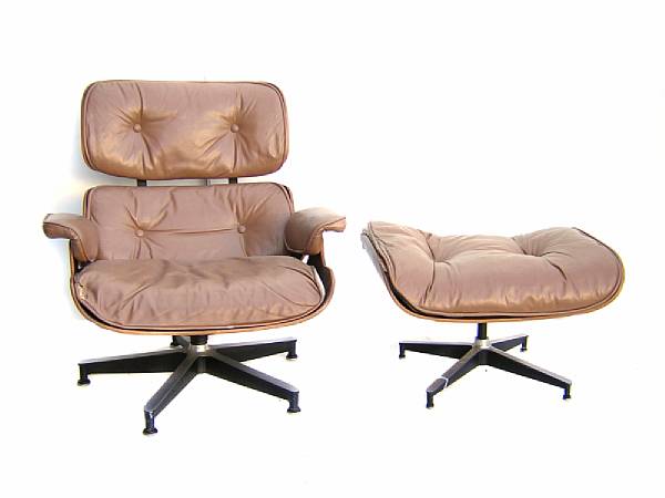 Appraisal: A Charles and Ray Eames lounge chair and ottoman for