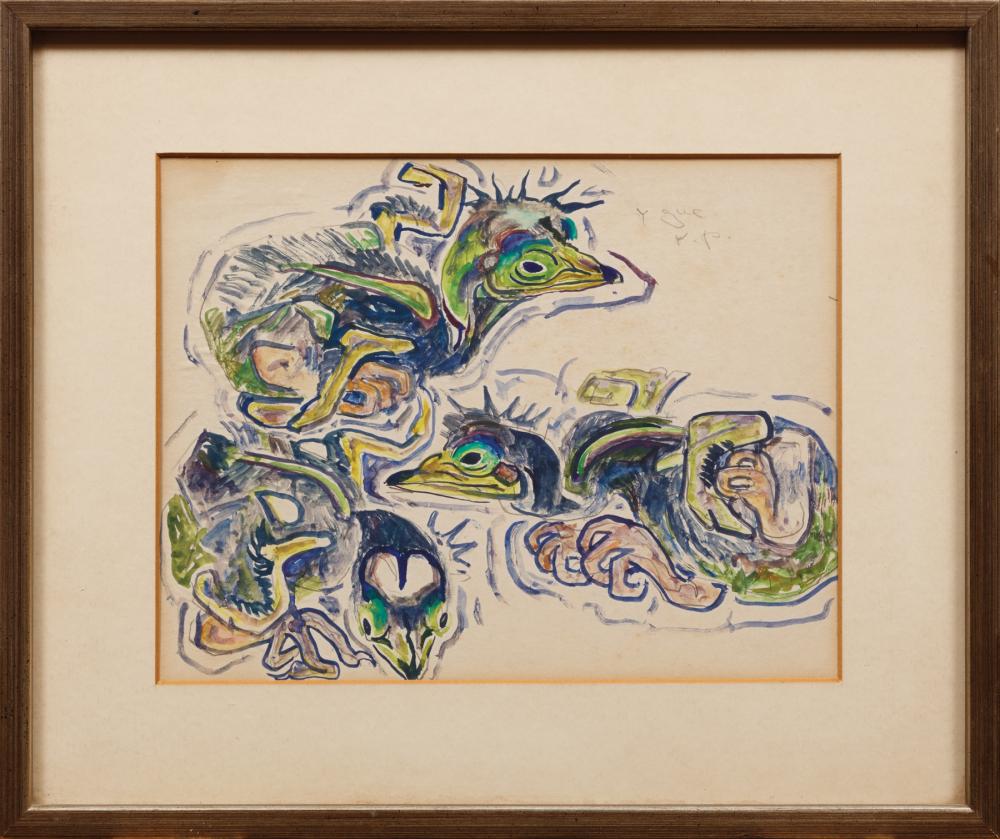 Appraisal: Walter Inglis Anderson American Mississippi - Baby Birds watercolor and