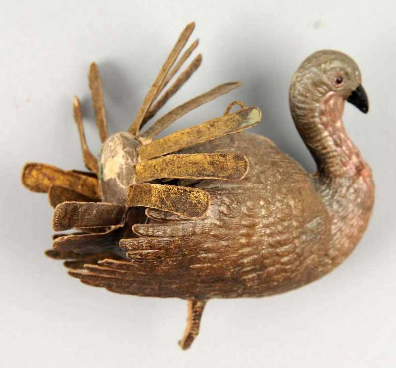 Appraisal: German Dresden Turkey Ornament Description One missing foot Condition Excellent