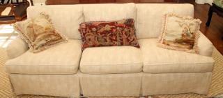 Appraisal: BAKER THREE CUSHION UPHOLSTERED SOFAS AND ARMCHAIRS BAKER THREE CUSHION