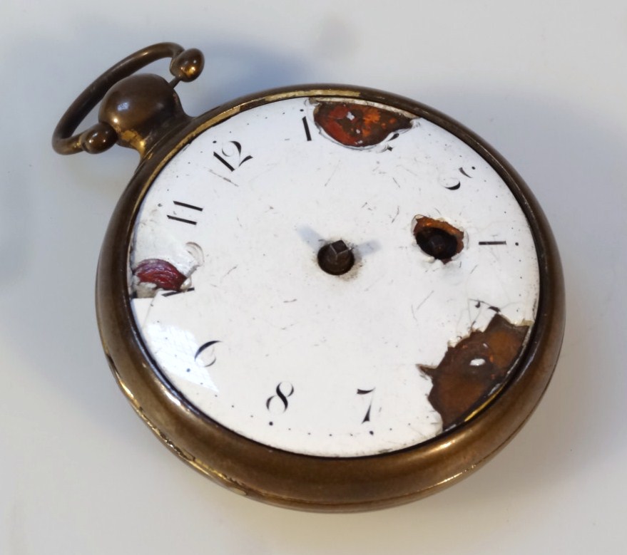 Appraisal: An early thC open face pocket watch the cm dia