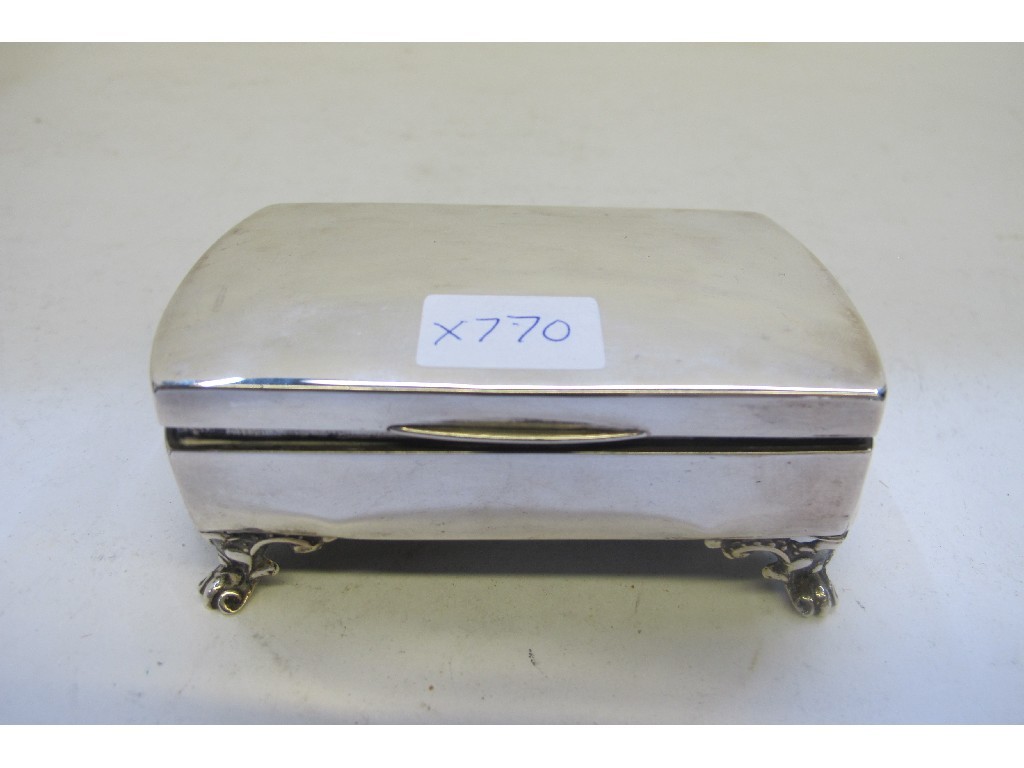 Appraisal: A silver jewellery box Birmingham