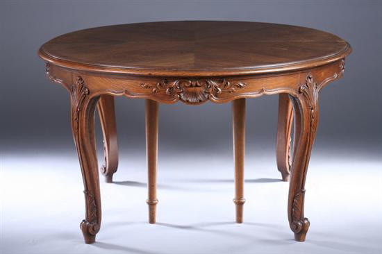 Appraisal: REGENCE STYLE OAK DINING TABLE WITH FOUR EXTRA LEAVES late