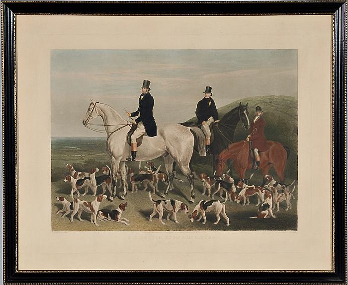 Appraisal: TWO BRITISH FOX HUNTING PRINTS mid- th century Two hand-colored