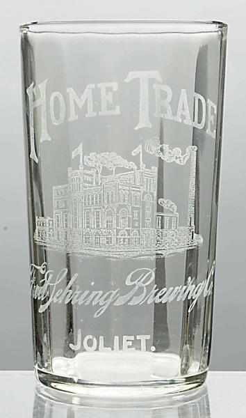 Appraisal: Home Trade Joliet Beer Glass Acid-etched panel thick glass Very