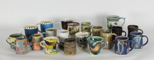 Appraisal: A collection of mugs including work by K McKenney for