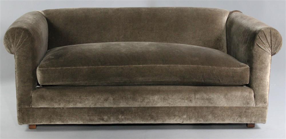 Appraisal: SETTEE IN DONGHIA BRAVO COFFEE VELVET EN SUITE with a