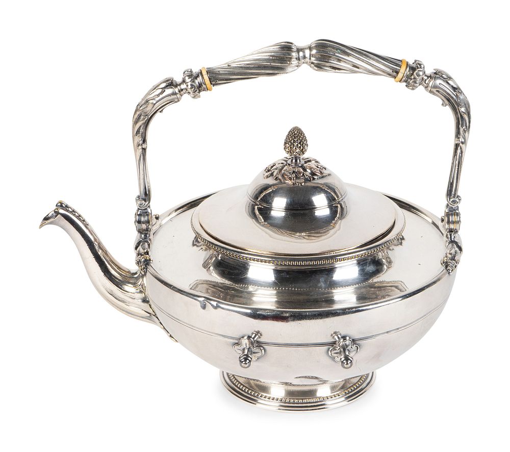 Appraisal: A Christofle Silver Plate Kettle Height inches A Christofle Silver