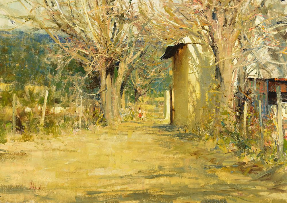 Appraisal: Richard Schmid Taos Alley Richard Schmid Taos Alley oil on