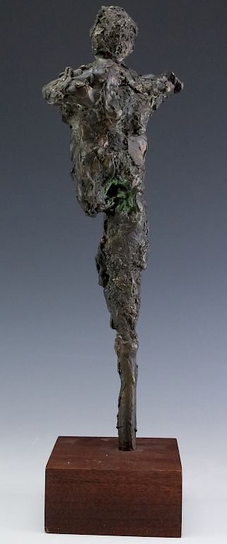 Appraisal: Brutalist Giacometti Style Bronze Modern Sculpture th Century Brutalist bronze