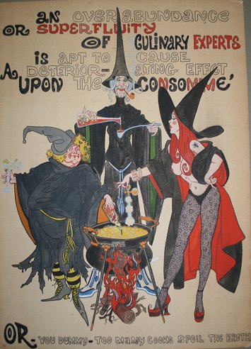 Appraisal: BALLANTYNE Joyce American th C Witches Illustration ''Too Many Chefs