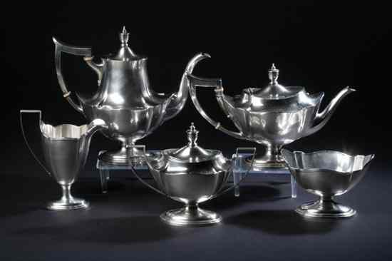 Appraisal: FIVE-PIECE GORHAM STERLING SILVER TEA AND COFFEE SET ''Plymouth'' pattern