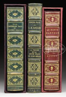 Appraisal: THREE FINE LEATHER BOUND BOOKS Lot includes Le Morte Darthur