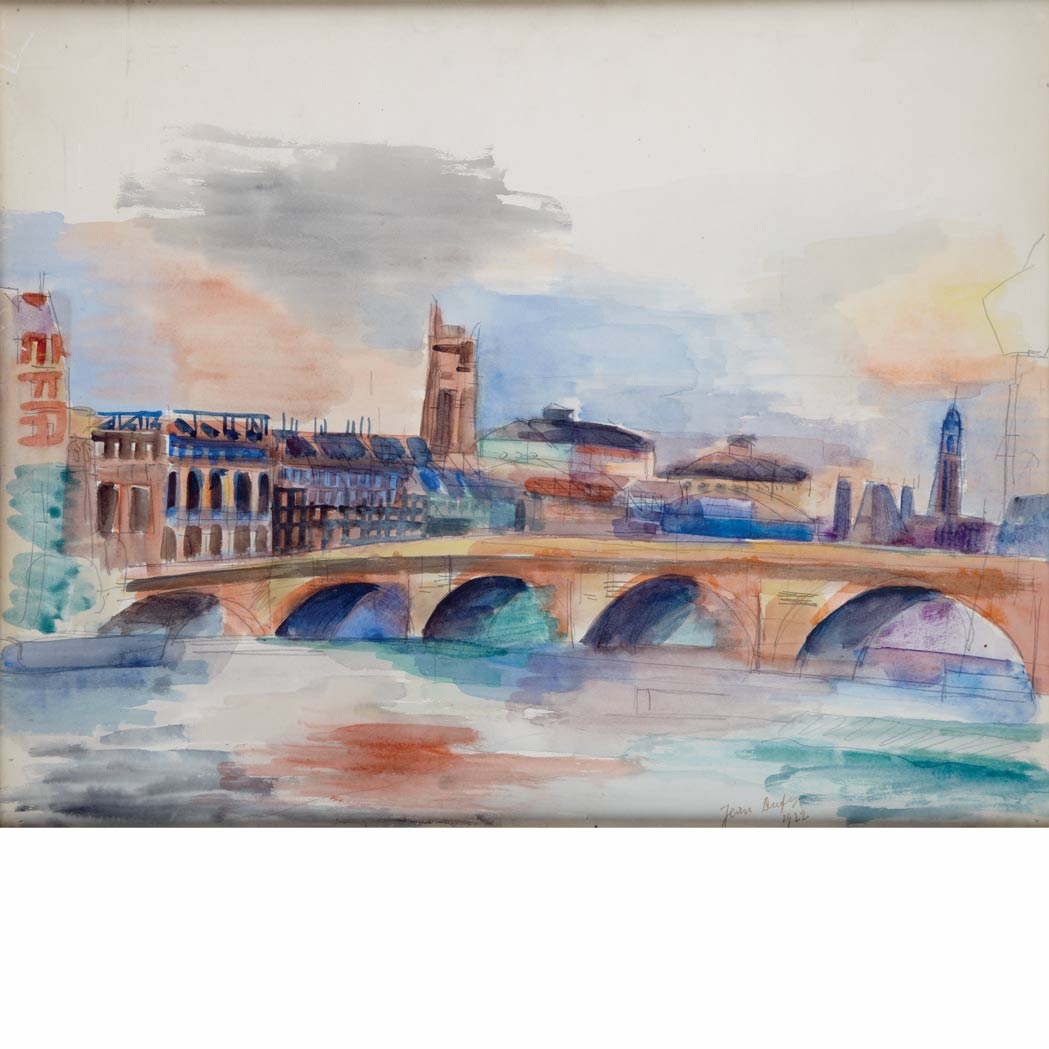 Appraisal: Jean Dufy French - Paris La Tour Saint-Jacques Signed Jean