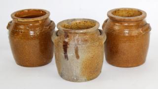 Appraisal: Lot of French glazed terra cotta pots Lot of French